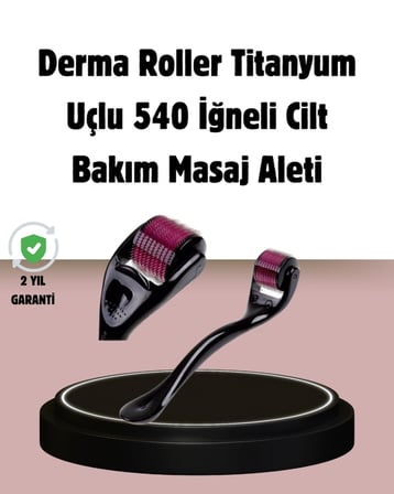 Hediye Dermaroller Titanyum 540 İğneli 1 Mm Cilt Yenileme Ve Anti Aging Etkisi