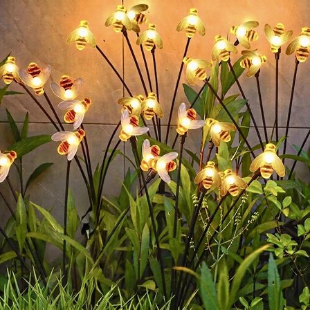 Hediye 8 Ledli Bal Arısı Solar Bahçe Aydınlatması 2’li Paket