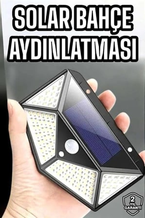 Hediye Güneş Enerjili Bahçe Aydınlatma Lambası Solar 100 Led Lamba