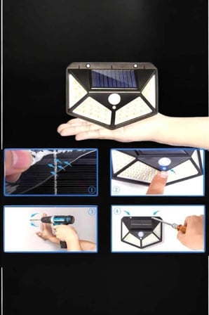 Hediye Güneş Enerjili Bahçe Aydınlatma Lambası Solar 100 Led Lamba