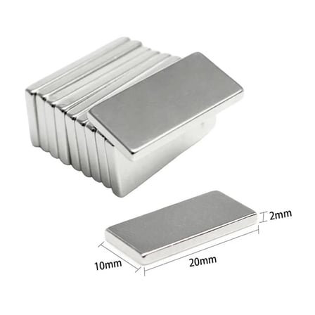 Hediye 100 Adet 20x10x2 Mm Neodyum Mıknatıs Köşeli Magnet N35 Nikel Kaplama Güçlü Kaliteli Dayanıklı