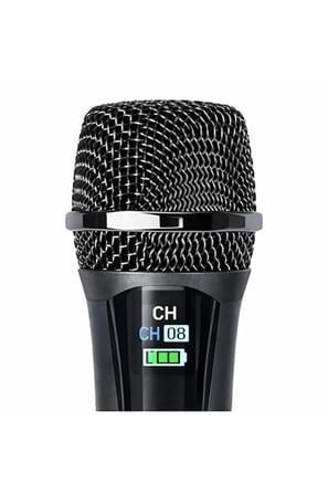 Hediye Profesyonel Çiftli Kablosuz Mikrofon Seti Karaoke Şarj Edilebilir 50 Metre