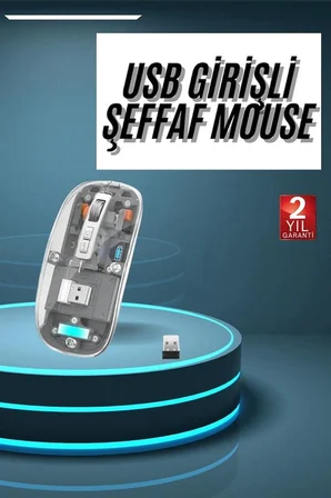 Hediye Kablosuz Mouse Fare Şarjlı Bluetooth Wireless Çift Modlu Sessiz