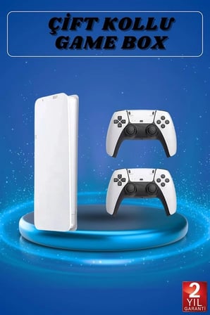 Hediye 3d Çift Oyun Kollu 4k Hd Ekran Nostaljik 20.000 Oyunlu Beyaz Game Box
