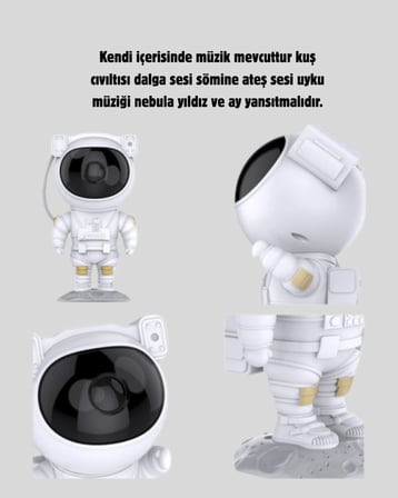 Hediye Astronot Galaksi Projeksiyon Lambası Bluetooth Bağlantılı Ve Uzaktan Kontrollü