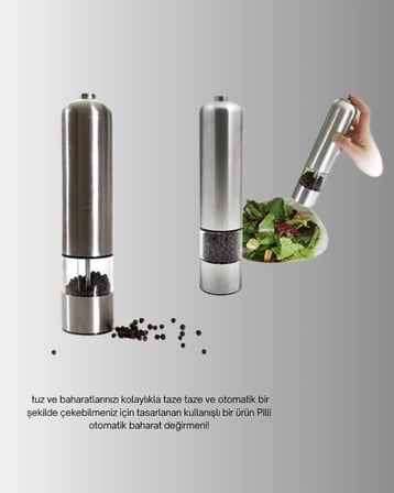 Hediye Otomatik Baharat Değirmeni Paslanmaz Gövde Ergonomik Tasarım