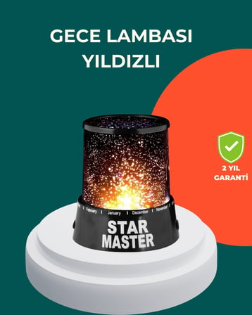 Hediye Galaxy Efektli Led Yıldız Projektör Renk Değiştirmeli Oda Aydınlatması