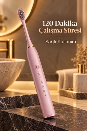 Hediye Pembe Elektrikli Diş Fırçası Ipx7 Suya Dayanıklı