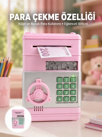 Hediye Şifreli Elektronik Para Biriktirme Kumbarası Büyük Kapasiteli