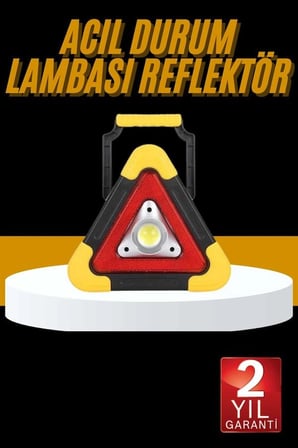 Hediye Reflektör Işıklı Ikaz Lambası Şarjlı Çok Fonksiyonlu Işıklı Üçgen Reflektör