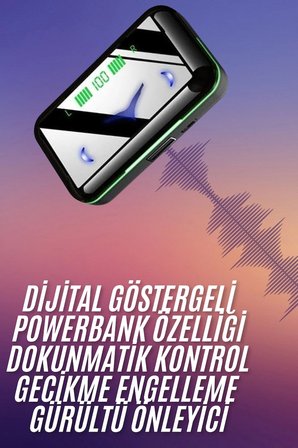 Hediye Extra Bass Kablosuz Kulaklık Işıklı Bluetooth Kulaklık Powerbank Özellikli