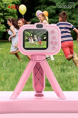 Hediye Dijital Fotoğraf Makinesi Çocuk Mini 1080p Hd Kamera Selfie Tripotlu Ön Arka Kamera