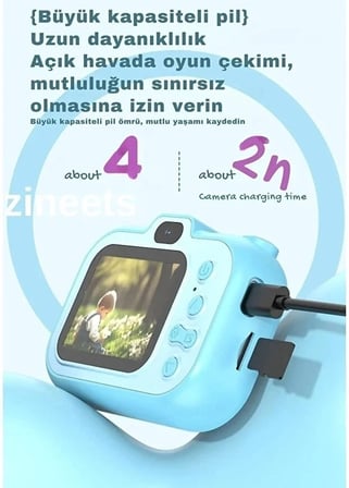 Hediye Dijital Fotoğraf Makinesi Çocuk Mini 1080p Hd Kamera Selfie Tripotlu Ön Arka Kamera