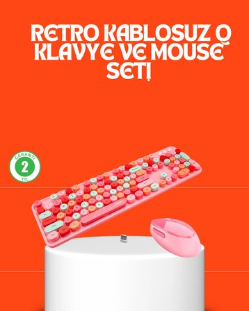 Hediye Retro Tarz Bluetooth 5.1 Klavye – Win/osx/android/ios Uyumlu