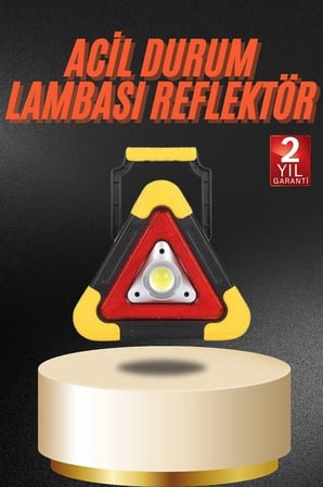 Hediye Işıklı İkaz Lambası Reflektör Şarjlı Işıklı Üçgen Led Acil Durum Feneri