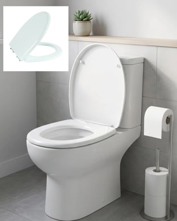 Hediye Standart Klozet Kapağı Kolay Montaj Dayanıklı Plastik Universal Uyumlu Tasarım