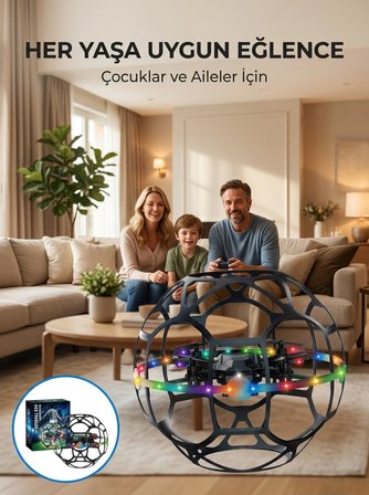 Hediye El Sensörlü Uçan Top Drone Çocuklar İçin Led Işıklı Eğlence Oyuncağı