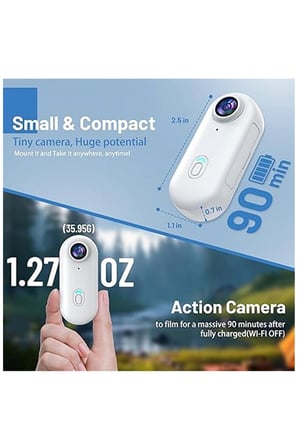 Hediye Mini Wıfı Aksiyon Kamerası 1080p Taşınabilir Vücut Kamerası Giyilebilir Video Kaydedici Ipx7 Su Geçirmez