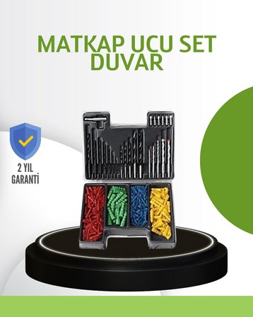 Hediye Ahşap Metal Beton Delme Uç Seti Organizerli Karbon Çelik Matkap Ucu