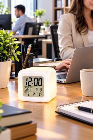 Hediye Modern Tasarımlı Küp Saat Led Aydınlatmalı Dijital Alarm Saati