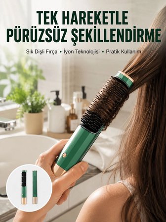 Hediye Düzleştirici Fırça Saç Düzleştirici Arada Fön Tarak Taşınabilir Yeni Nesil