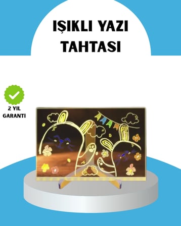 Hediye Silinebilir Led Mesaj Tahtası 7 Renkli Kalem Dahil