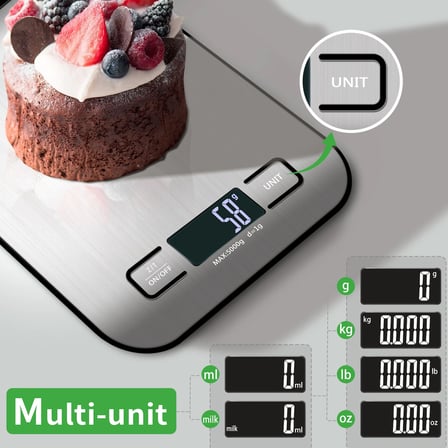 Hediye Dijital Mutfak Terazisi Paslanmaz Çelik Elektronik Lcd Ağırlık 5 Kg Ölçeklii Pişirme Ölçü Aleti