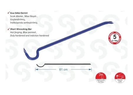 Hediye Sk 6000 Kısa Sökü Demiri - 1200 Gr, 61cm