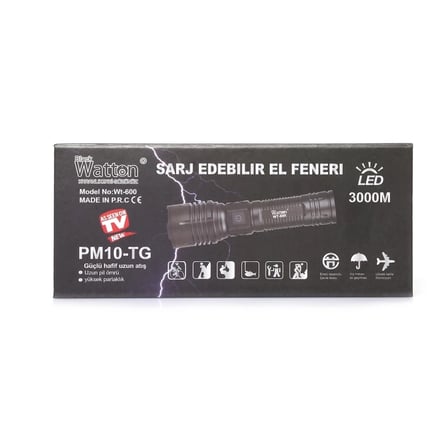 Hediye 3000 Lümen  Güçlü El Feneri  Wt-600