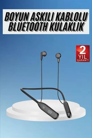 Hediye Boyun Bantlı Kablolu Yüksek Ses Kaliteli Bluetooth Kulaklık Uzun Pil Ömrü