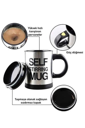Hediye Karıştırıcı Özellikli Mikser Kupa Bardak Kompakt Taşınabilir Mug