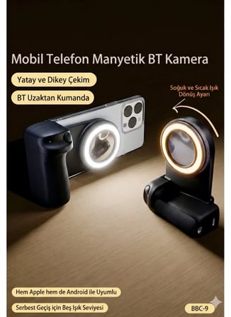 Hediye Bluetooth Manyetik Telefon Yapıştırma Kavrama Halka Dolgu Işığı İle Magsafe Selfie Klips
