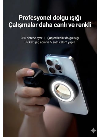 Hediye Bluetooth Manyetik Telefon Yapıştırma Kavrama Halka Dolgu Işığı İle Magsafe Selfie Klips