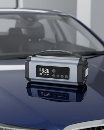 Hediye Taşınabilir Akü Takviye Cihazı Dijital Hava Kompresörü Powerbank Ve Led Fener Bir Arada