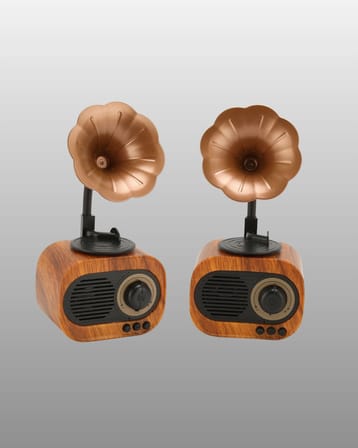 Hediye Şarjlı Mini Retro Radyo Bluetooth Hoparlör Çoklu Bağlantı Seçenekli Yeni Nesil