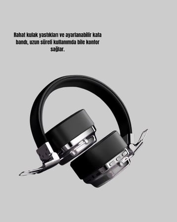 Hediye Bluetooth Kablosuz Kulak Üstü Kulaklık Katlanabilir Konforlu Ve Şık Tasarımlı