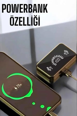 Hediye Aynalı Bluetooth Kulaklık Telefon Standlı Dijital Göstergeli