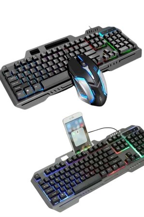 Hediye Rgb Işıklı   Klavye Q Klavye Mouse Hediyeli