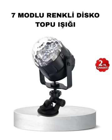 Hediye Müzik Ritmine Duyarlı Renkli Disko Topu – 7 Modlu Işıklı Parti Lambası