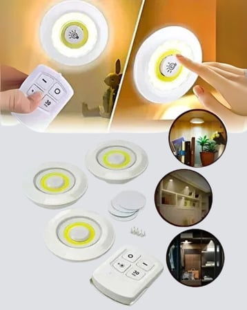 Hediye Kablosuz Gün Işığı 3’lü Led Spot Lamba Kumandalı