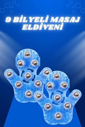Hediye Giyilebiilir Masaj Eldiveni 9 Bilyeli Tüm Vücut Masajına Uygun