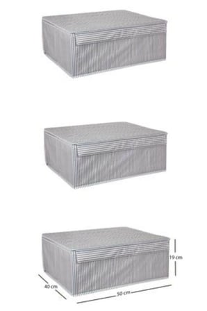 Hediye Baza Altı Boy Çok Amaçlı Düzenleyici Kutu Organizer Cırt Cırtlı Hurç 19cm X 40cm X 50cm (10 Adet)