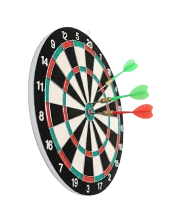 Hediye Şık Tasarımlı 15 İnç Dart Tahtası Metal Uçlu 4 Ok Seti