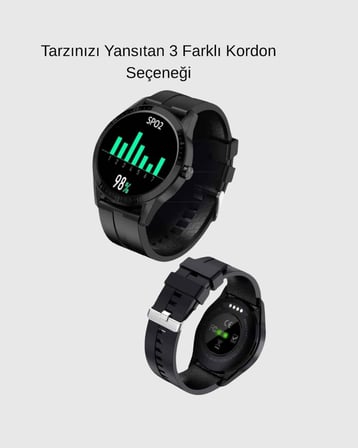 Hediye Amoled Ekranlı Akıllı Saat – 3 Kordon Seçenekli, Suya Dayanıklı, Kalp Atış Ve Uyku Takip Özellikli