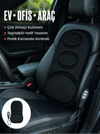 Hediye Sırt Ve Bel Masaj Minderi Motorlu, Kademeli Şiddet Ayarlı Masaj Koltuğu Pedi