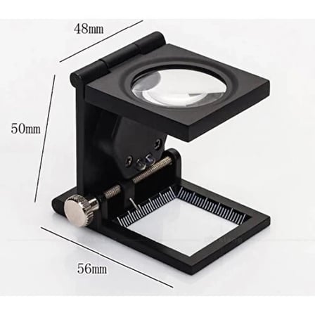 Hediye Nikula-28x28 Mm Katlanır Sayaçlı Metal Lüp, 2 Led Işıklı Büyüteç Tekstil Th9005a