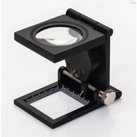 Hediye Nikula-28x28 Mm Katlanır Sayaçlı Metal Lüp, 2 Led Işıklı Büyüteç Tekstil Th9005a
