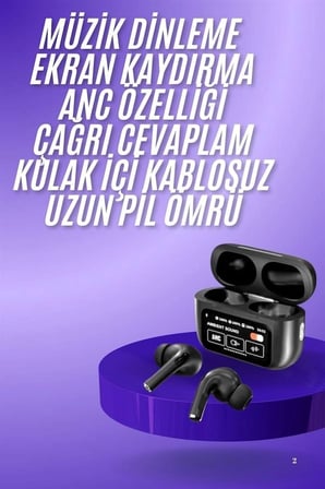 Hediye 2.nesil Pro Ekranlı Sesli Görüşme Yapabilen Kablosuz Bluetooth Kulaklık
