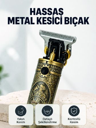 Hediye Şarj Edilebilir Saç Sakal Kesme Makinesi 300 Dakika Kullanım 3 Taraklı