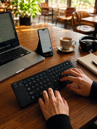 Hediye Kablosuz Katlanabilir Bluetooth Klavye Telefon Tablet Bilgisayar Uyumlu